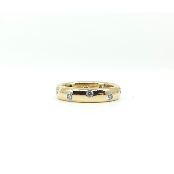 Tiffany & Co Platinum and 18kt Yellow Gold Etoile Diamond Band 4mm Size 5 - Picture 4 of 9